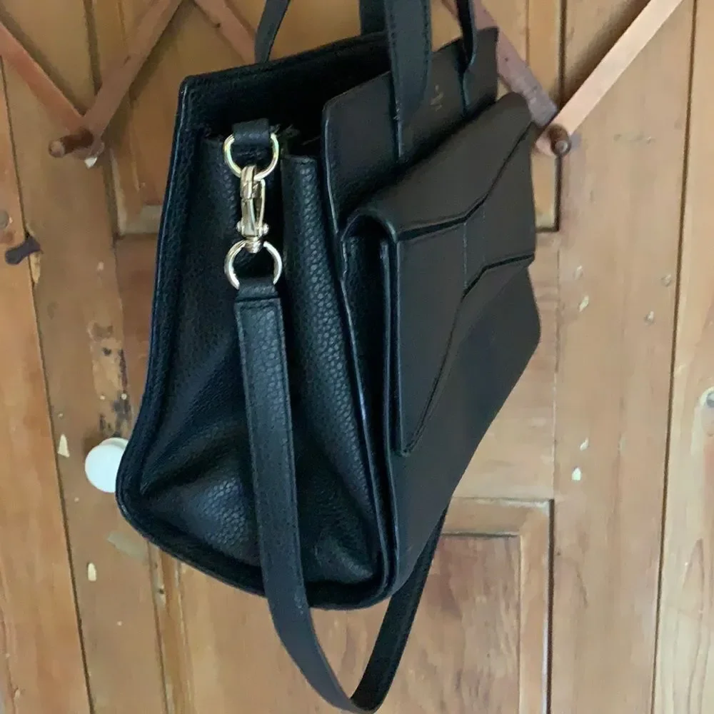 Kate Spade Chantal Bridge black leather bow satchel bag